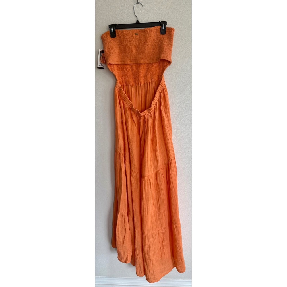 RIP CURL Premium Surf Strapless Maxi Dress - Orange Size XL Summer Beach Surf - Picture 5 of 10